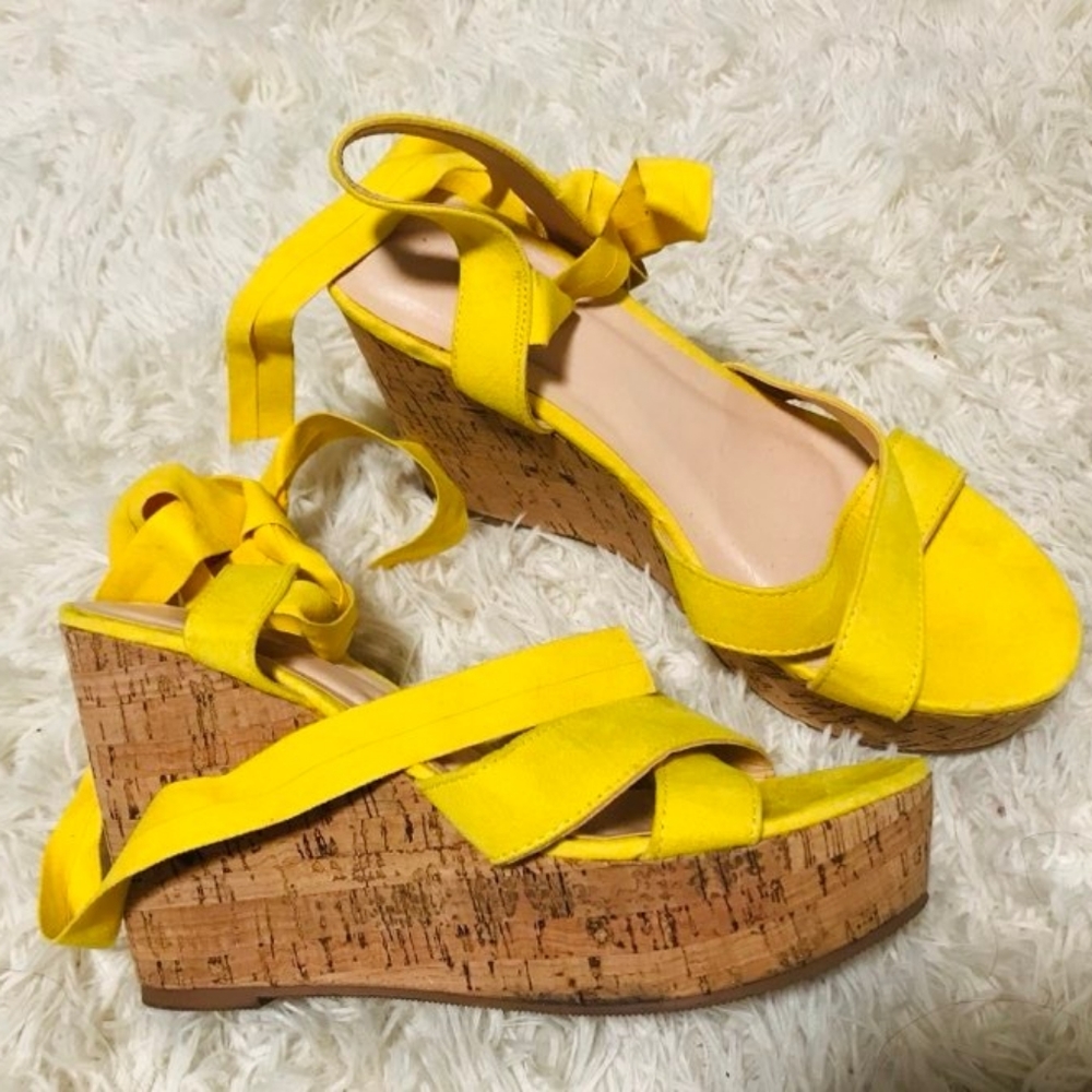 Asos wide fit yellow shoes